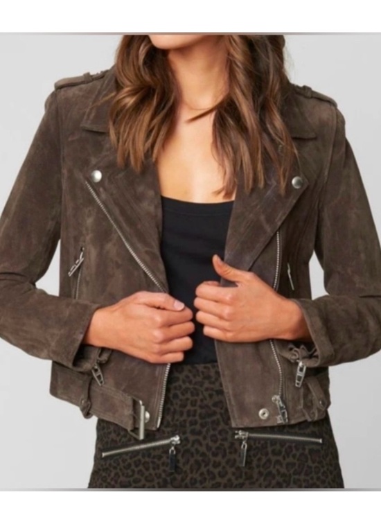 Blank NYC Jackets & Blazers - Blank NYC brown Suede Moto Jacket zippers edgy